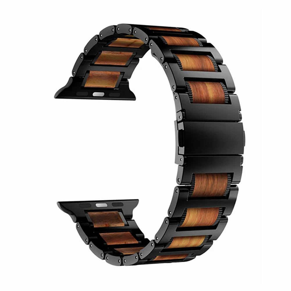 38mm Wooden Watches Strap Ebony Wood Stainless Steel Watchband Bracelet Replacement Accessories for Apple Watch Sangle 42mm
38mm Wooden Watches Strap Ebony Wood Stainless Steel Watchband Bracelet Replacement Accessories for Apple Watch Sangle 42mm