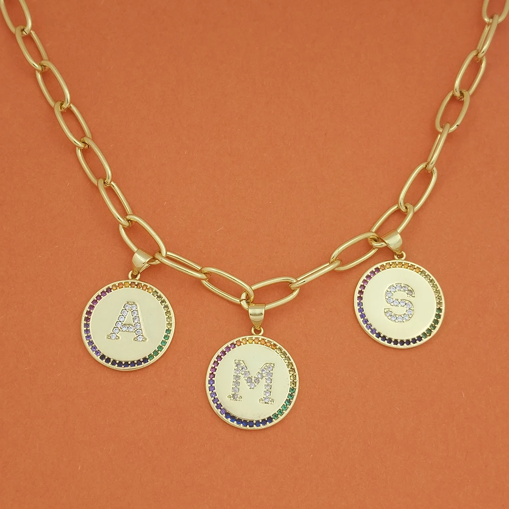 Gold Coin Initial Name Necklace with Letter buchstaben kette Letter Jewelry CZ A-Z Alphabet Pendant Necklace collar iniciales
Gold Coin Initial Name Necklace with Letter buchstaben kette Letter Jewelry CZ A-Z Alphabet Pendant Necklace collar iniciales