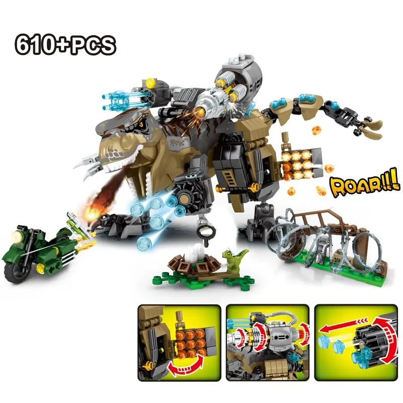 New MOC Mechanical Tyrannosaurus 610pcs Jurassic World Dinosaur Dion Model Building Blocks Bricks Toys For boys Christmas Gifts
New MOC Mechanical Tyrannosaurus 610pcs Jurassic World Dinosaur Dion Model Building Blocks Bricks Toys For boys Christmas Gifts