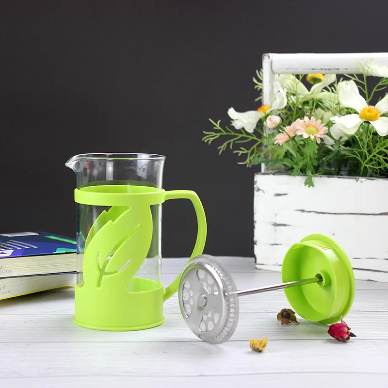 French Presses Green Plastic Handle Glass Body Stainless Steel Mesh 350ML Pots Coffee Maker Machine Extraction Coffee Tool
French Presses Green Plastic Handle Glass Body Stainless Steel Mesh 350ML Pots Coffee Maker Machine Extraction Coffee Tool