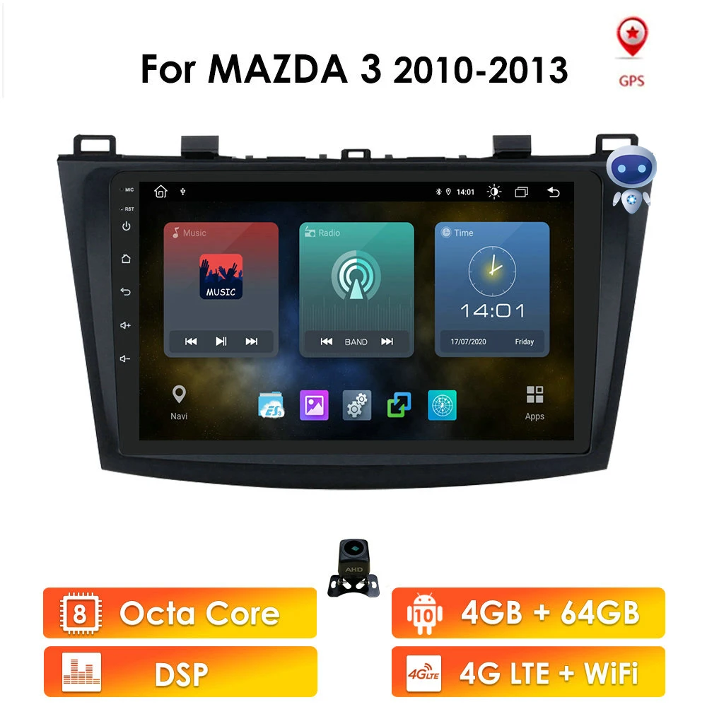 

Автомобильный мультимедийный плеер, для Mazda 3 2004-2013 maxx axela android 9, без DVD, GPS, радио, стерео, 2 Гб, 32 ГБ, Wi-Fi, с бесплатной картой, четырехъядерный, 2 din