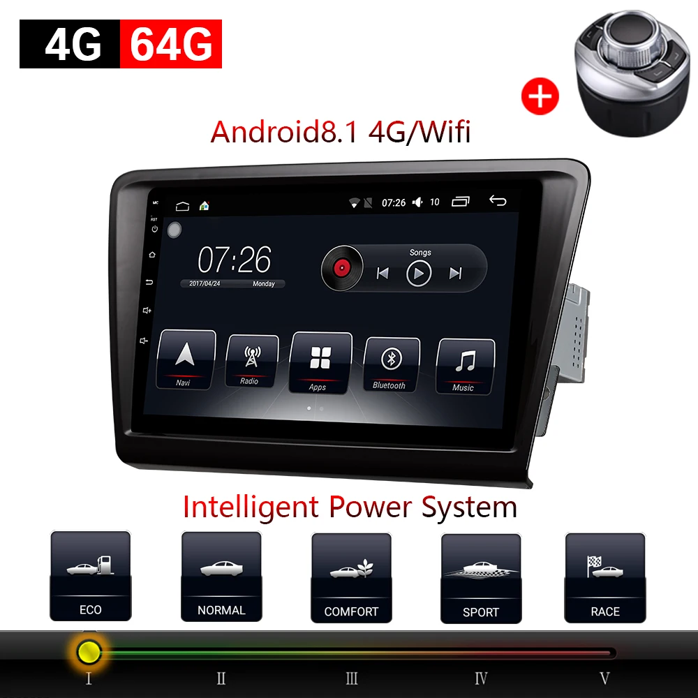 Автомобильный мультимедийный плеер 1 Din с Android 8 DVD для VW/Volkswagen Skoda rapid 2013 2018 9 "