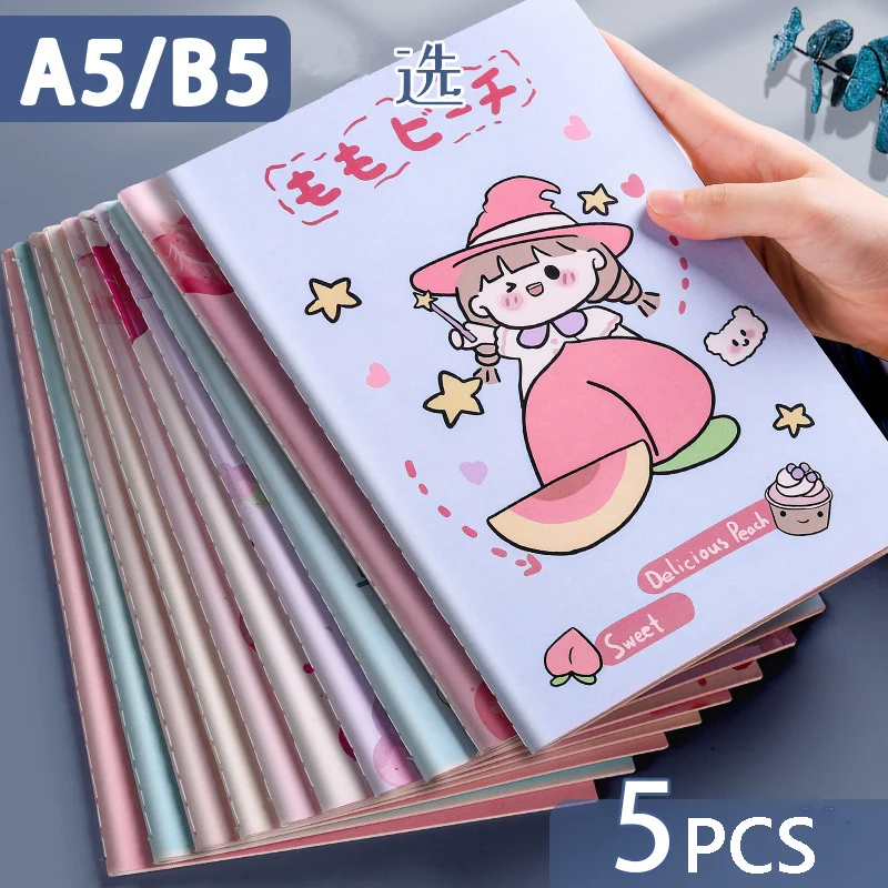 5Pcs/lot A5/B5 Thick Lined Paper Notebook Planner Diary Notepad Student Writing Book Journal Back To School Supplies Stationery
5Pcs/lot A5/B5 Thick Lined Paper Notebook Planner Diary Notepad Student Writing Book Journal Back To School Supplies Stationery