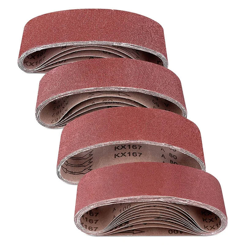 

25Pcs Belt Sander Sandpaper 3 X 21 Inch Sanding Belts Aluminum Oxide Sanding Belts (40 60 80 10 Grits ) for Belt Sander