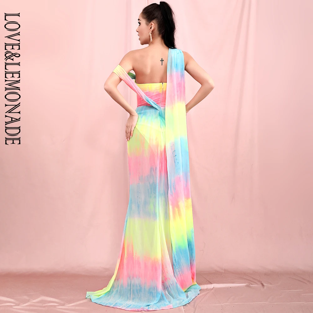 LOVE & LEMONADE Sexy Tube Top Long Streamer Whit Split Color Tie Dyed Chiffon Party Maxi Dress LM80366-2
LOVE & LEMONADE Sexy Tube Top Long Streamer Whit Split Color Tie Dyed Chiffon Party Maxi Dress LM80366-2