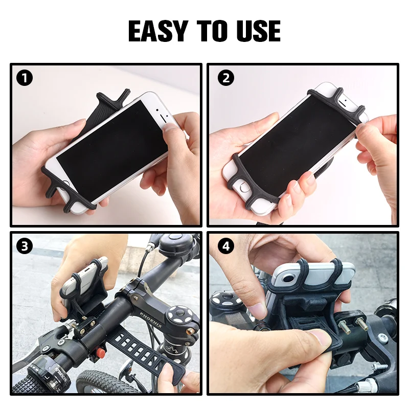 Silicone Bicycle Phone Holder Non-slip Mountain Bike Motorcycle Mobile Holder Stand for 4.5 6inch Phone Bracket
Silicone Bicycle Phone Holder Non-slip Mountain Bike Motorcycle Mobile Holder Stand for 4.5 6inch Phone Bracket