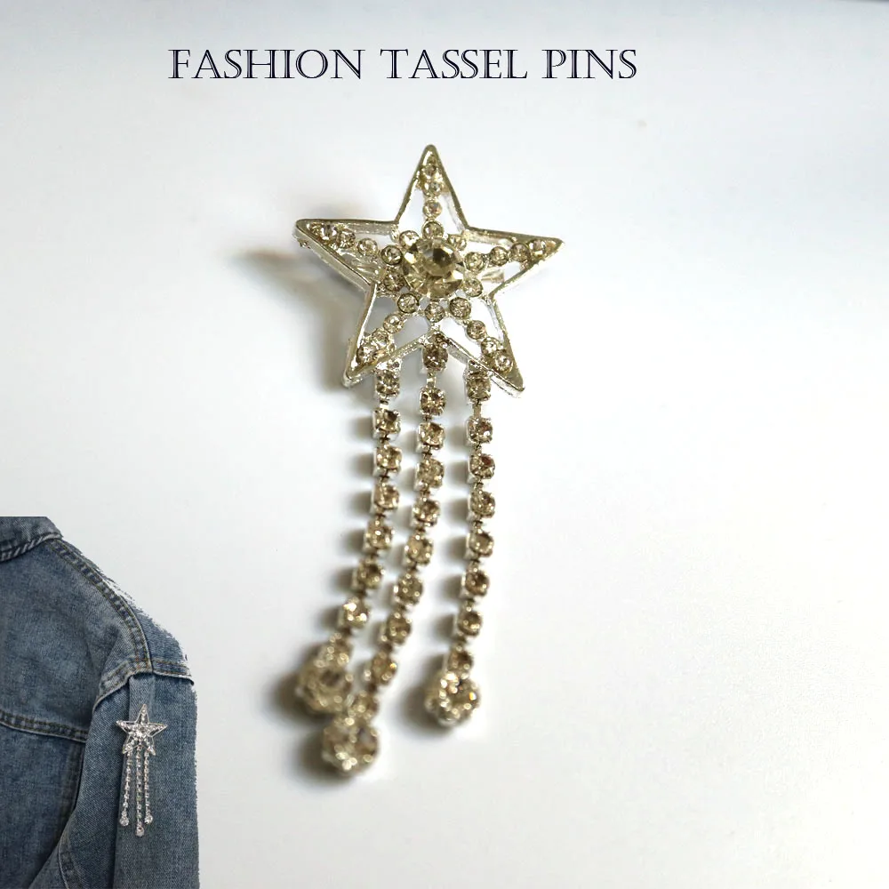 1pc star tassel Beaded patches for clothes Punk Coat Suit DIY Fashion Tassel Badge pins brooches
1pc star tassel Beaded patches for clothes Punk Coat Suit DIY Fashion Tassel Badge pins brooches