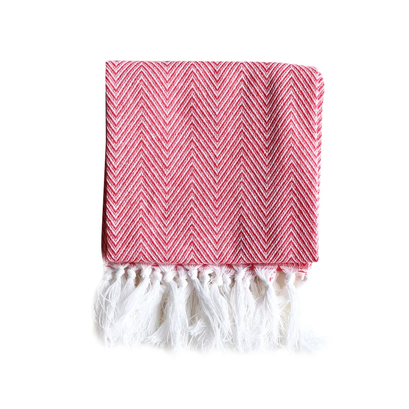 Tea towel 2pcs/set wavy and diamond pattern cotton tassel kitchen napkins | Дом и сад