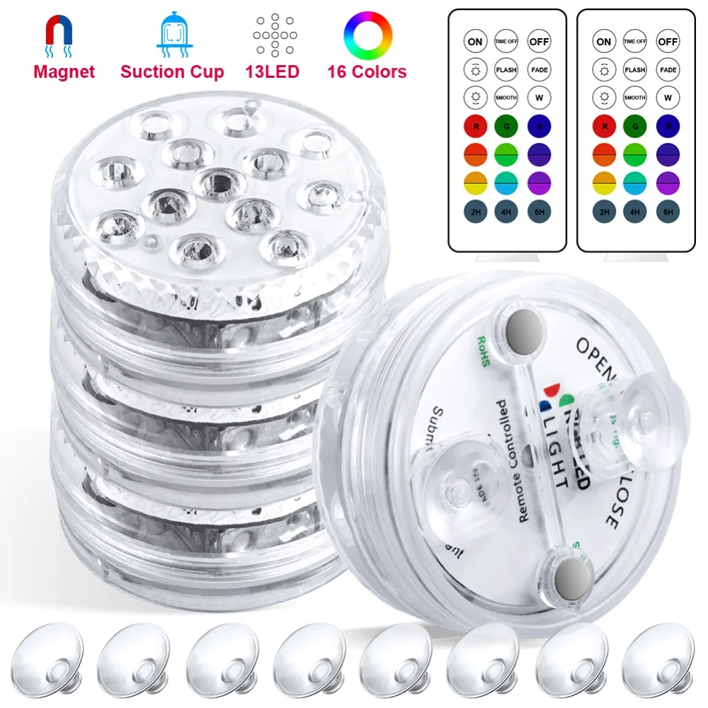 Underwater Diving Light Outdoor Waterproof RGB 13 LED Light For Fish Tank Christmas Garden Swimming Pool Party Decor Night Light
Underwater Diving Light Outdoor Waterproof RGB 13 LED Light For Fish Tank Christmas Garden Swimming Pool Party Decor Night Light
