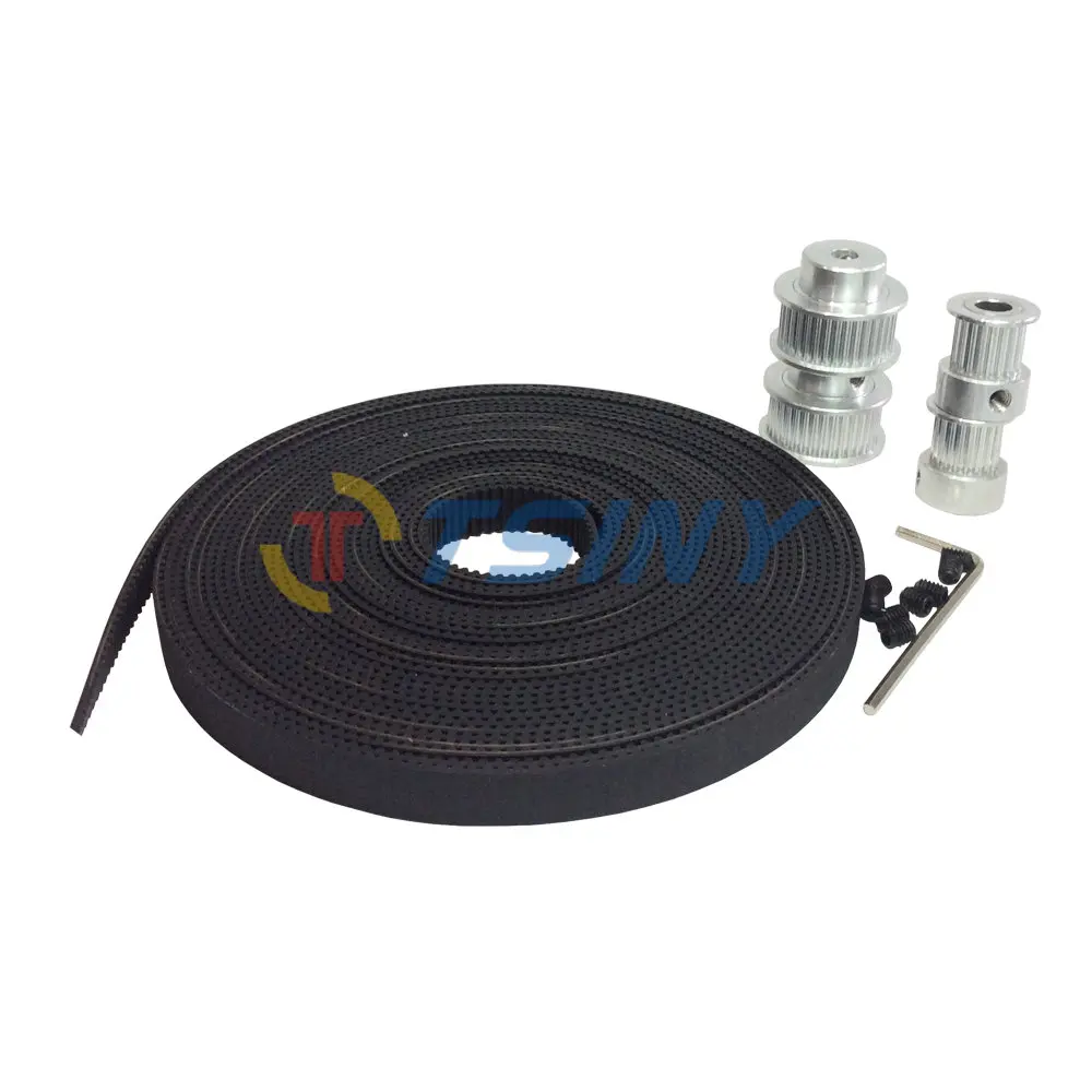HTD GT2 Alloy Pulley 2pcs 16 Teeth Bore 5mm+2pcs 32 Teeth Pulley Bore 5/6.35/8/10mm and 2GT Timing Belt 5 Meters Belt Width 9mm
HTD GT2 Alloy Pulley 2pcs 16 Teeth Bore 5mm+2pcs 32 Teeth Pulley Bore 5/6.35/8/10mm and 2GT Timing Belt 5 Meters Belt Width 9mm