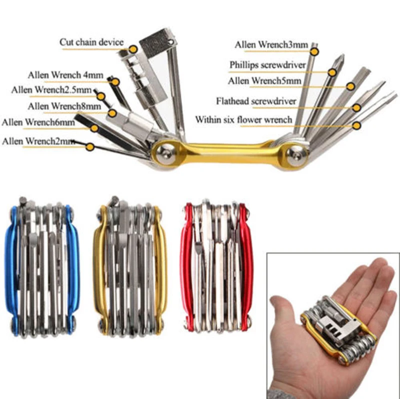 11 In 1 Folding Bicycle Tire Repair Kits Tool Multitool Bicycle Wrench Screwdriver Chain Cutter Cycling Tools Set Accessories
11 In 1 Folding Bicycle Tire Repair Kits Tool Multitool Bicycle Wrench Screwdriver Chain Cutter Cycling Tools Set Accessories