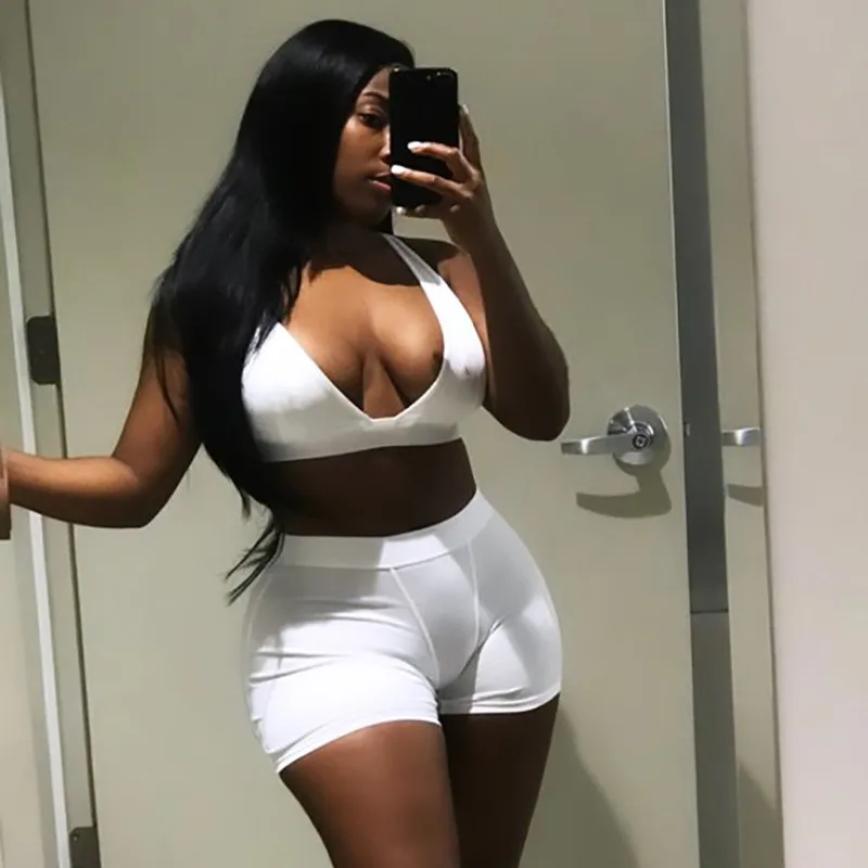 2020 Sleeve V-Neck Sexy Crop Tank Top Biker Shorts 2 Piece Set Autumn Winter Women Fashion Streetwear Tracksuit Cropped Vest
2020 Sleeve V-Neck Sexy Crop Tank Top Biker Shorts 2 Piece Set Autumn Winter Women Fashion Streetwear Tracksuit Cropped Vest