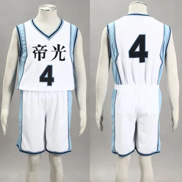 Kuroko no Basuke Basket TEIKO white school basketball suit mens uniforms boys sport clothes No.4 Akashi Seijuro cosplay costume
Kuroko no Basuke Basket TEIKO white school basketball suit mens uniforms boys sport clothes No.4 Akashi Seijuro cosplay costume