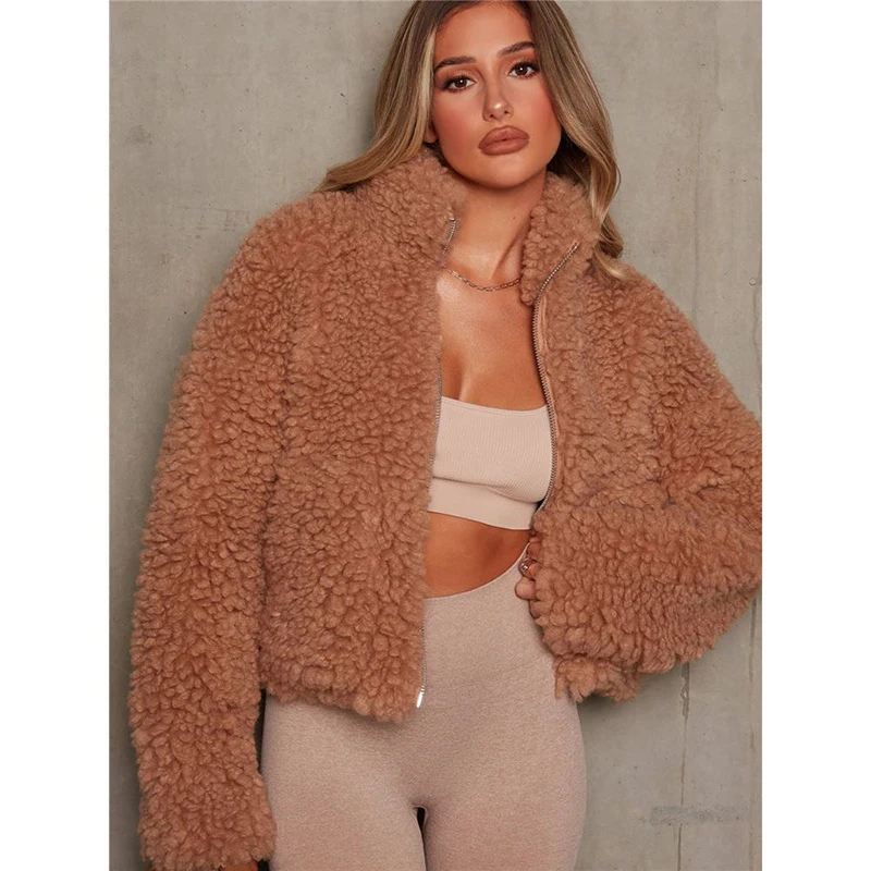 Women 2021 Winter Thicken Warm Lamb Wool Coat Casual Fashion Warm Soft Zipper Fleece Jacket Female Single Breasted Coat Outwear
Women 2021 Winter Thicken Warm Lamb Wool Coat Casual Fashion Warm Soft Zipper Fleece Jacket Female Single Breasted Coat Outwear