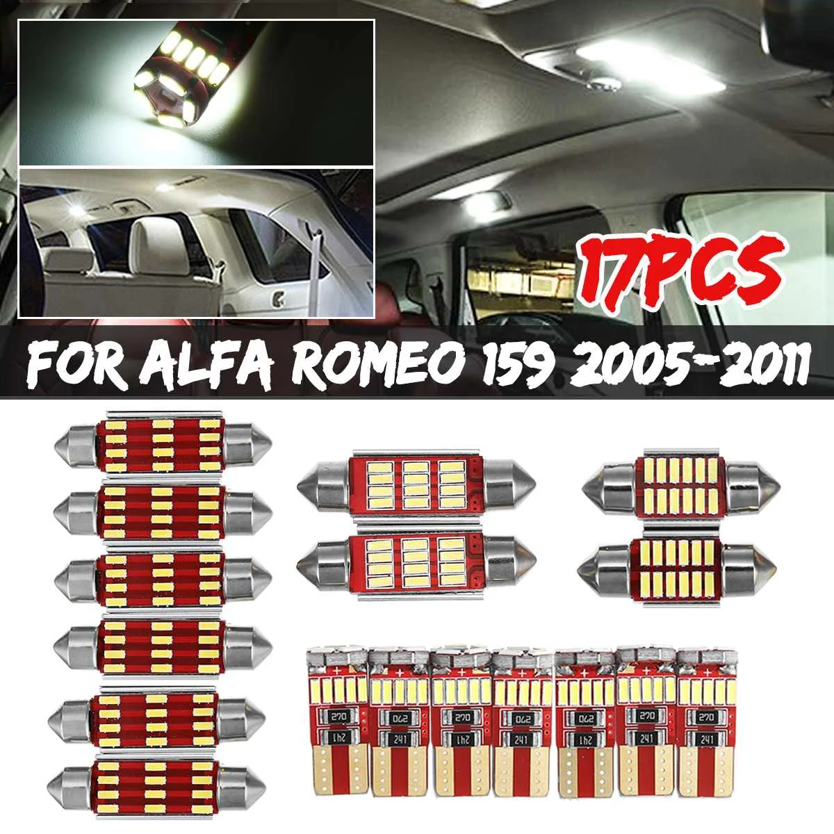 17 лампочки нет ошибок светодиодный интерьер чтение светильник дверь багажника подсветки перчаточного ящика лампы для Alfa Romeo 159 2005-2008 2009 2010 ... 
17 лампочки нет ошибок светодиодный интерьер чтение светильник дверь багажника подсветки перчаточного ящика лампы для Alfa Romeo 159 2005-2008 2009 2010 ...