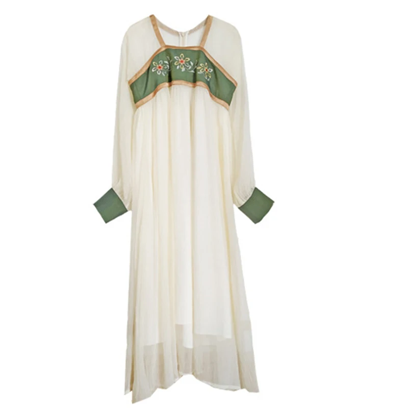 Chinese Tang Suit Hanfu Dress Chiffon Embroidery Women Little Guy Dress Retro Fairy Vintage Color Matching Autumn Dress FC1408
Chinese Tang Suit Hanfu Dress Chiffon Embroidery Women Little Guy Dress Retro Fairy Vintage Color Matching Autumn Dress FC1408