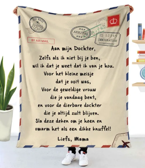 Fleece Blanket to My Daughter Son Wife Letter Printed Quilts Air Mail Blankets Positive Encourage and Love Gifts
Fleece Blanket to My Daughter Son Wife Letter Printed Quilts Air Mail Blankets Positive Encourage and Love Gifts