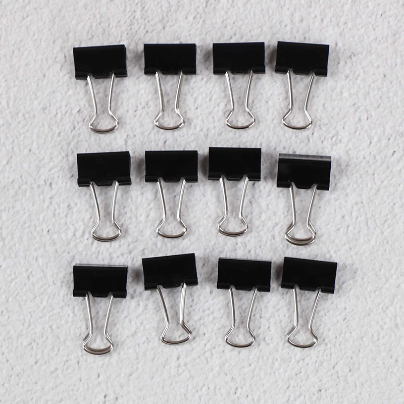 12Pcs Black Metal Binder Clips File Paper Clip Photo Stationary Office Supplies
12Pcs Black Metal Binder Clips File Paper Clip Photo Stationary Office Supplies