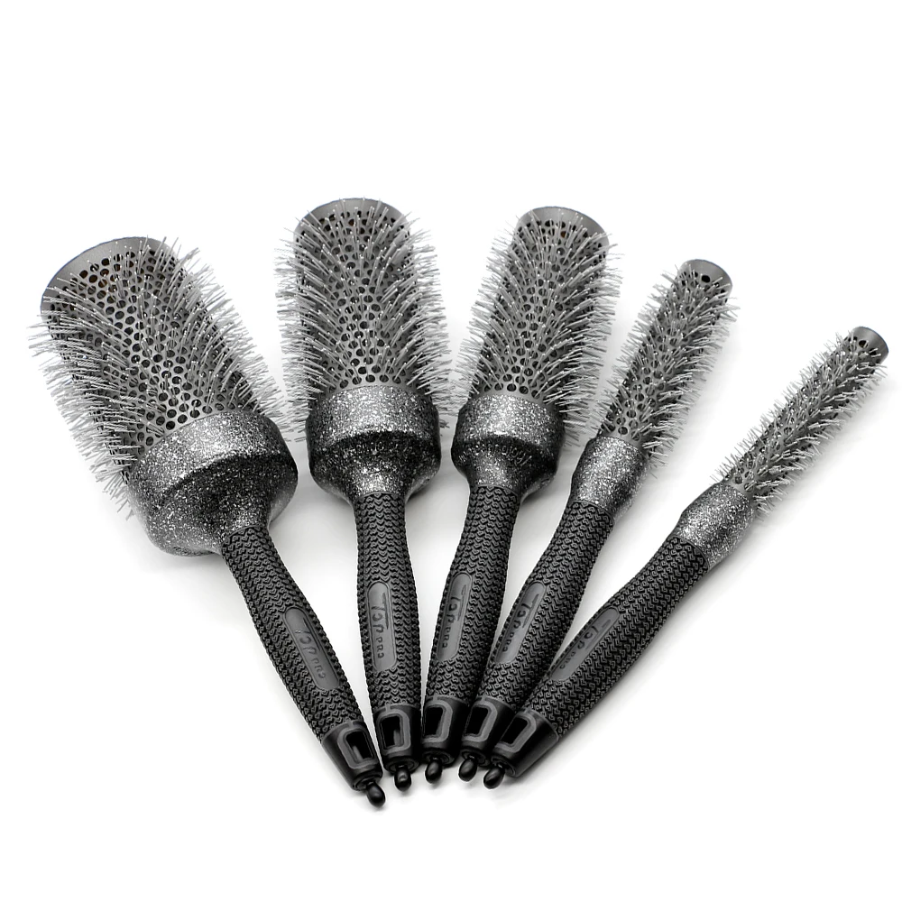 

Профессиональные инструменты для укладки волос, круглая расческа для парикмахерской, щипцы для завивки волос, нейлоновая керамическая кру...
