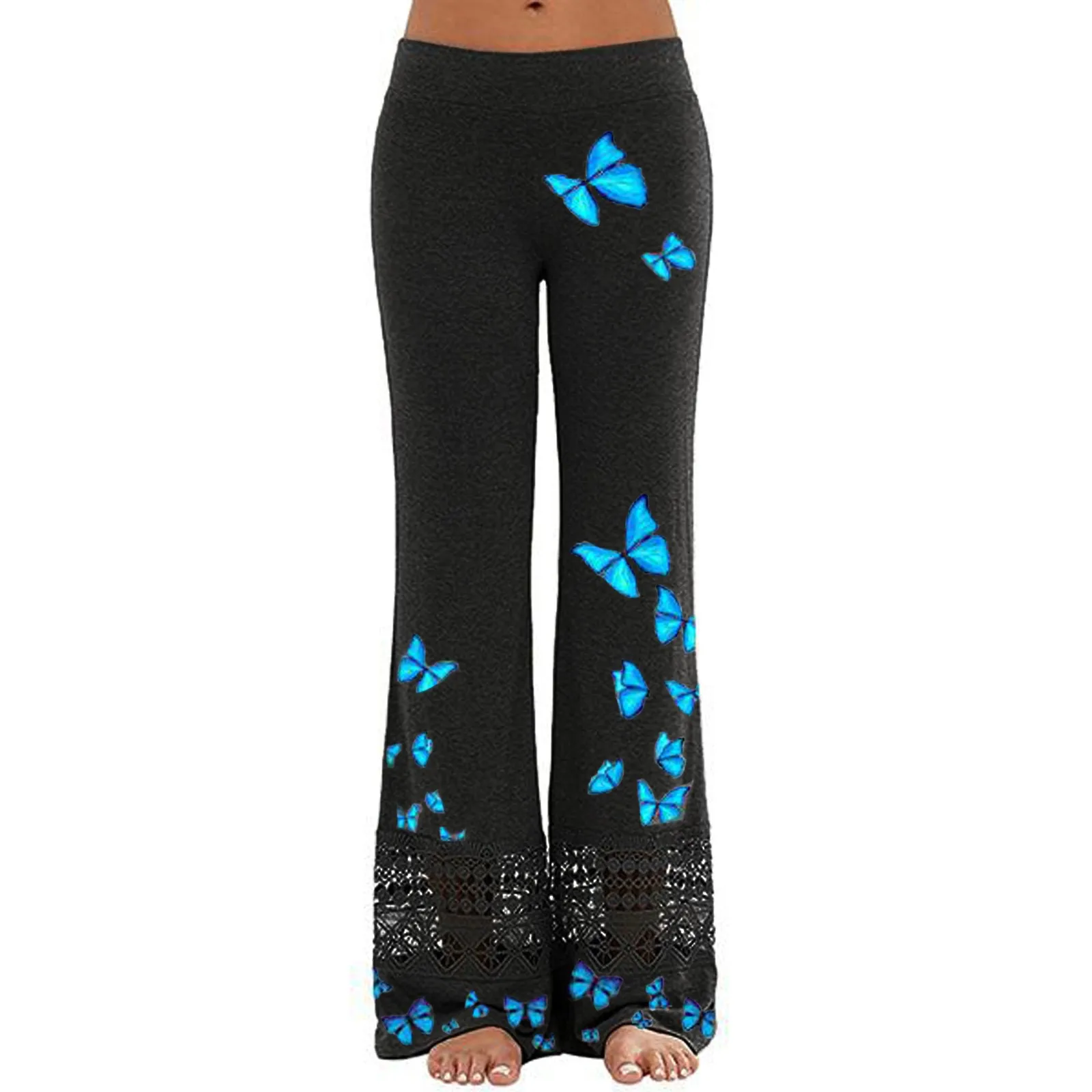 High Quality New Women Lace Hollow Wide Leg Casual Pants Butterfly Print Sports Yoga Pants pantalones de mujer
High Quality New Women Lace Hollow Wide Leg Casual Pants Butterfly Print Sports Yoga Pants pantalones de mujer