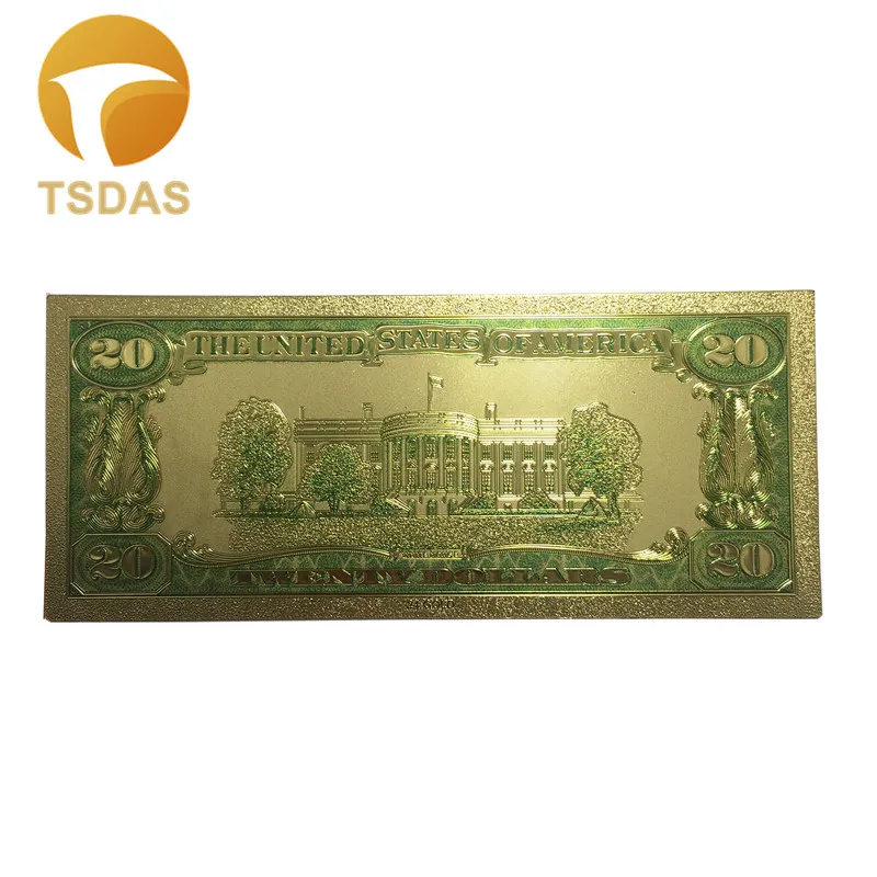 10 шт./лот 1928 год американская цветная Золотая банкнота 20 долларов в 24k 999 9