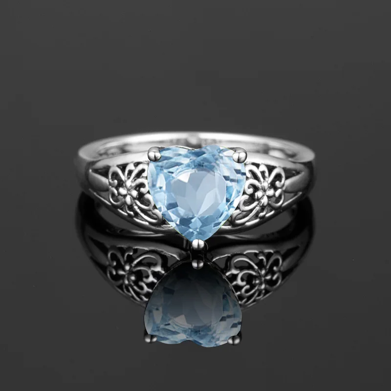 Heart Ring Exquisite Elegant Sterling Silver Rings For Women New Trendy Blue Aquamarine Dreamlike Fashion Jewelry Christmas Gift 
Heart Ring Exquisite Elegant Sterling Silver Rings For Women New Trendy Blue Aquamarine Dreamlike Fashion Jewelry Christmas Gift
