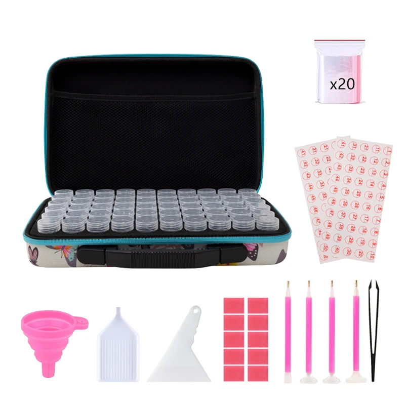 New 60 bottles of diamond painting accessories container storage bag box suitcase 5D butterfly diamond embroidery tool handbag
New 60 bottles of diamond painting accessories container storage bag box suitcase 5D butterfly diamond embroidery tool handbag