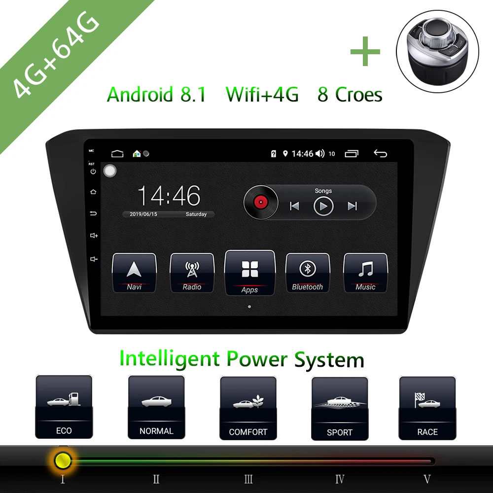 Автомобильный мультимедийный плеер 1 Din Android 8 автомобильный DVD для VW/Volkswage Skoda Superb