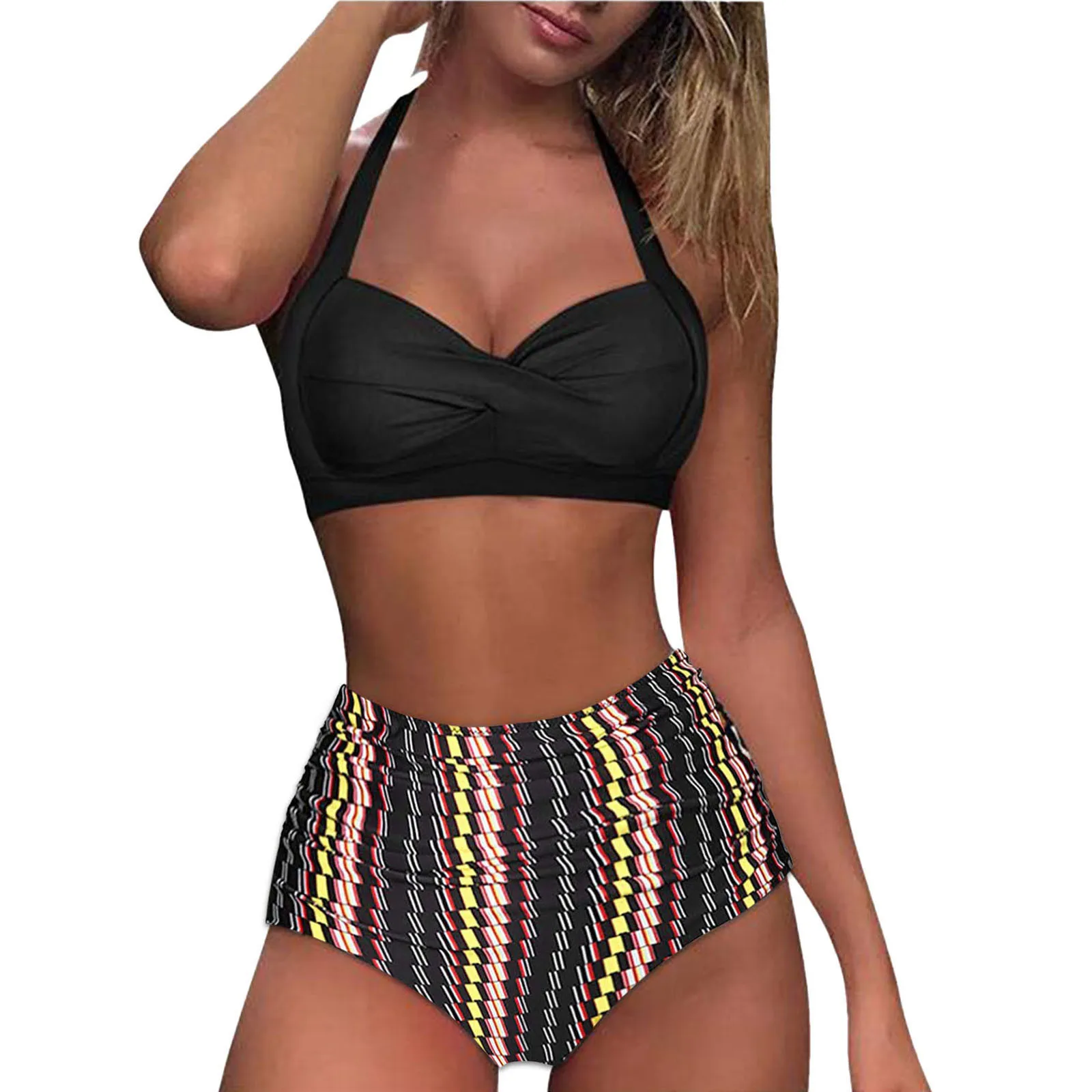 Bathing Suit Beach Strapless Brazilian Swimsuit Sexy Vintage Swimsuit Two Piece Retro Halter Ruched High Waist Print Bikini Set
Bathing Suit Beach Strapless Brazilian Swimsuit Sexy Vintage Swimsuit Two Piece Retro Halter Ruched High Waist Print Bikini Set
