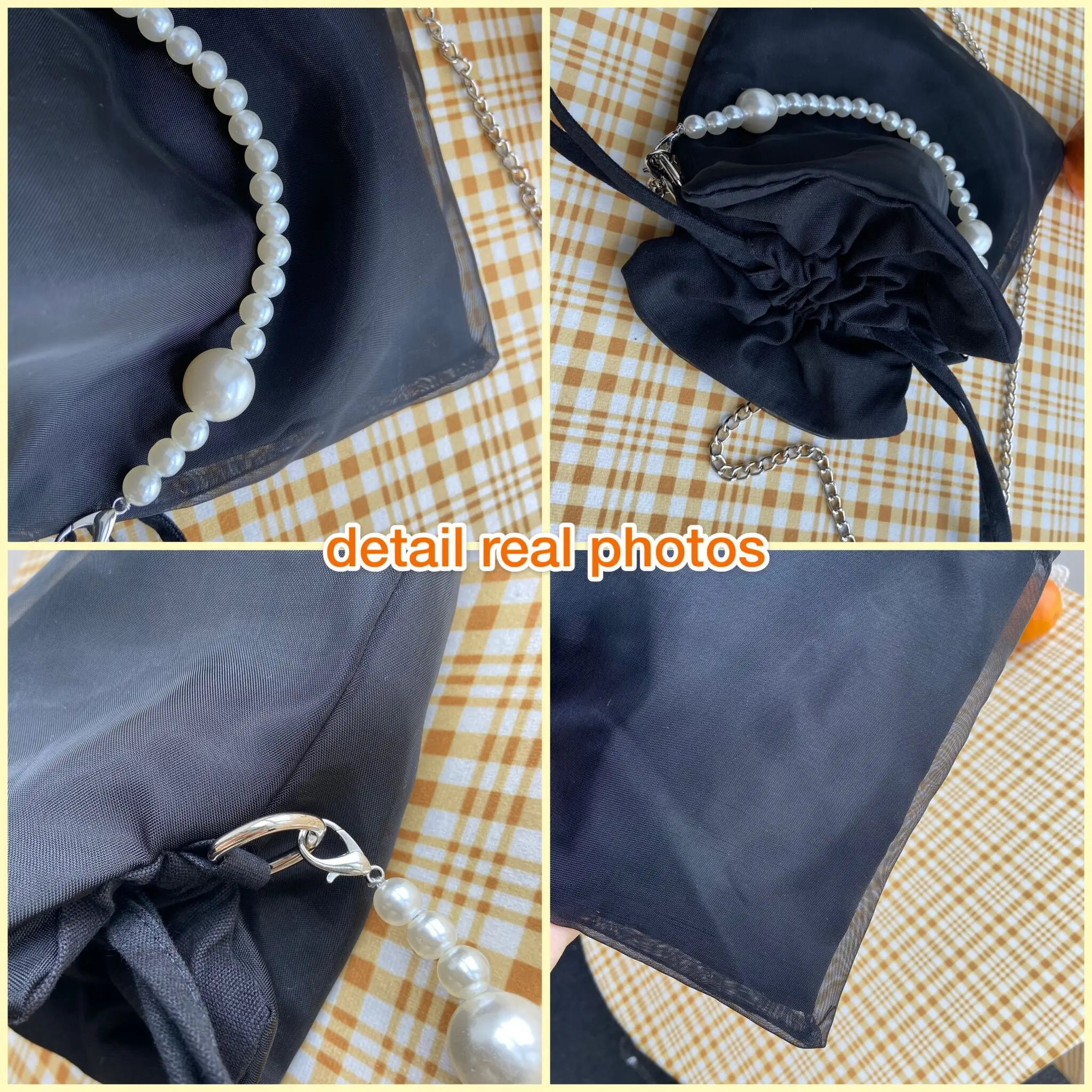 Vintage Girly Mesh Purse Handbags Pearl Chain Women Small Shoulder Messenger Bags Fashion Design Ladies Drawstring Storage Bag 
Vintage Girly Mesh Purse Handbags Pearl Chain Women Small Shoulder Messenger Bags Fashion Design Ladies Drawstring Storage Bag