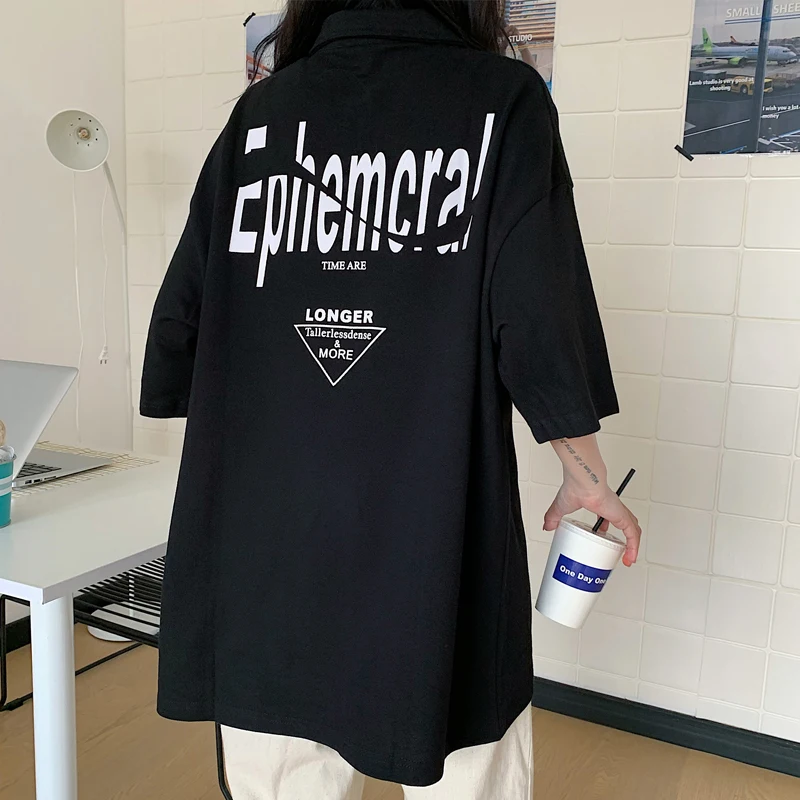 Рубашка поло женская с коротким рукавом, модная брендовая футболка с японским принтом, свободного покроя в Корейском стиле Ins, трендовая фут...
Рубашка поло женская с коротким рукавом, модная брендовая футболка с японским принтом, свободного покроя в Корейском стиле Ins, трендовая фут...