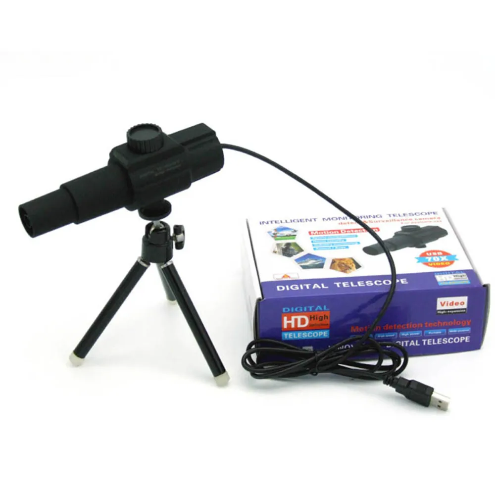 USB 70x Portable Compact Telescope Pocket Digital Telescope with Tripod for Detecting Concert (Black)
USB 70x Portable Compact Telescope Pocket Digital Telescope with Tripod for Detecting Concert (Black)