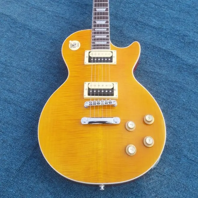 2021 High quality electric guitar,Zebra pickup,Solid Mahogany body With Lemon yellow Flamed Maple Top
2021 High quality electric guitar,Zebra pickup,Solid Mahogany body With Lemon yellow Flamed Maple Top