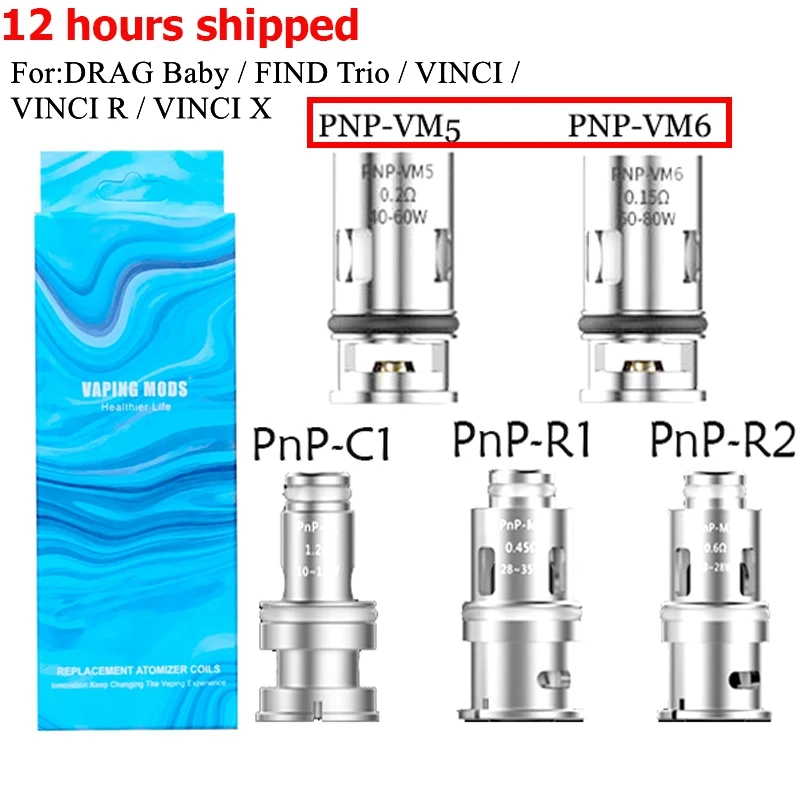 5pc VINCI PNP Coil VM5/VM6 Vape Coil For VINCI X/R DRAG Baby Electronic Cigarette Atomizer Cores
5pc VINCI PNP Coil VM5/VM6 Vape Coil For VINCI X/R DRAG Baby Electronic Cigarette Atomizer Cores