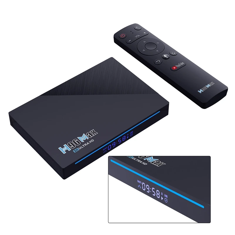 H96 Max Network Player RK3566 Quad-Core 64-Bit Cortex-A55 8+64GB Dual-Band Wifi Android11.0 TV Box BHT 4.0
H96 Max Network Player RK3566 Quad-Core 64-Bit Cortex-A55 8+64GB Dual-Band Wifi Android11.0 TV Box BHT 4.0