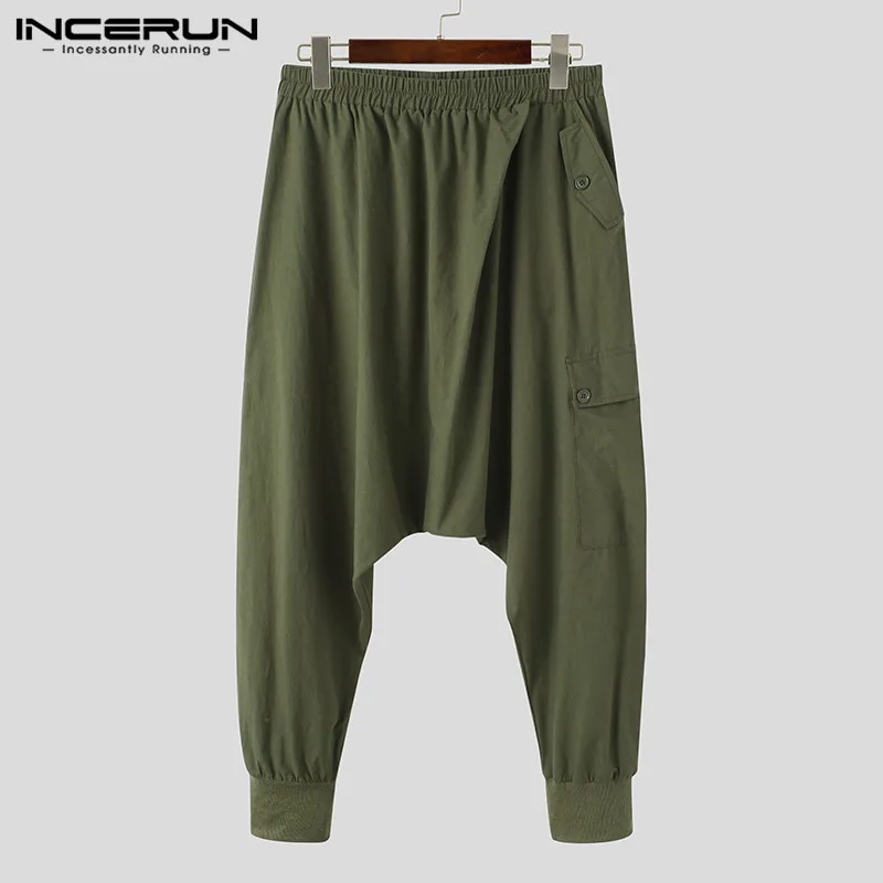 Men Harem Pants Solid Streetwear Elastic Waist Pockets Drop Crotch Trousers Mens Joggers Casual Cotton Pantalones Hombre INCERUN
Men Harem Pants Solid Streetwear Elastic Waist Pockets Drop Crotch Trousers Mens Joggers Casual Cotton Pantalones Hombre INCERUN