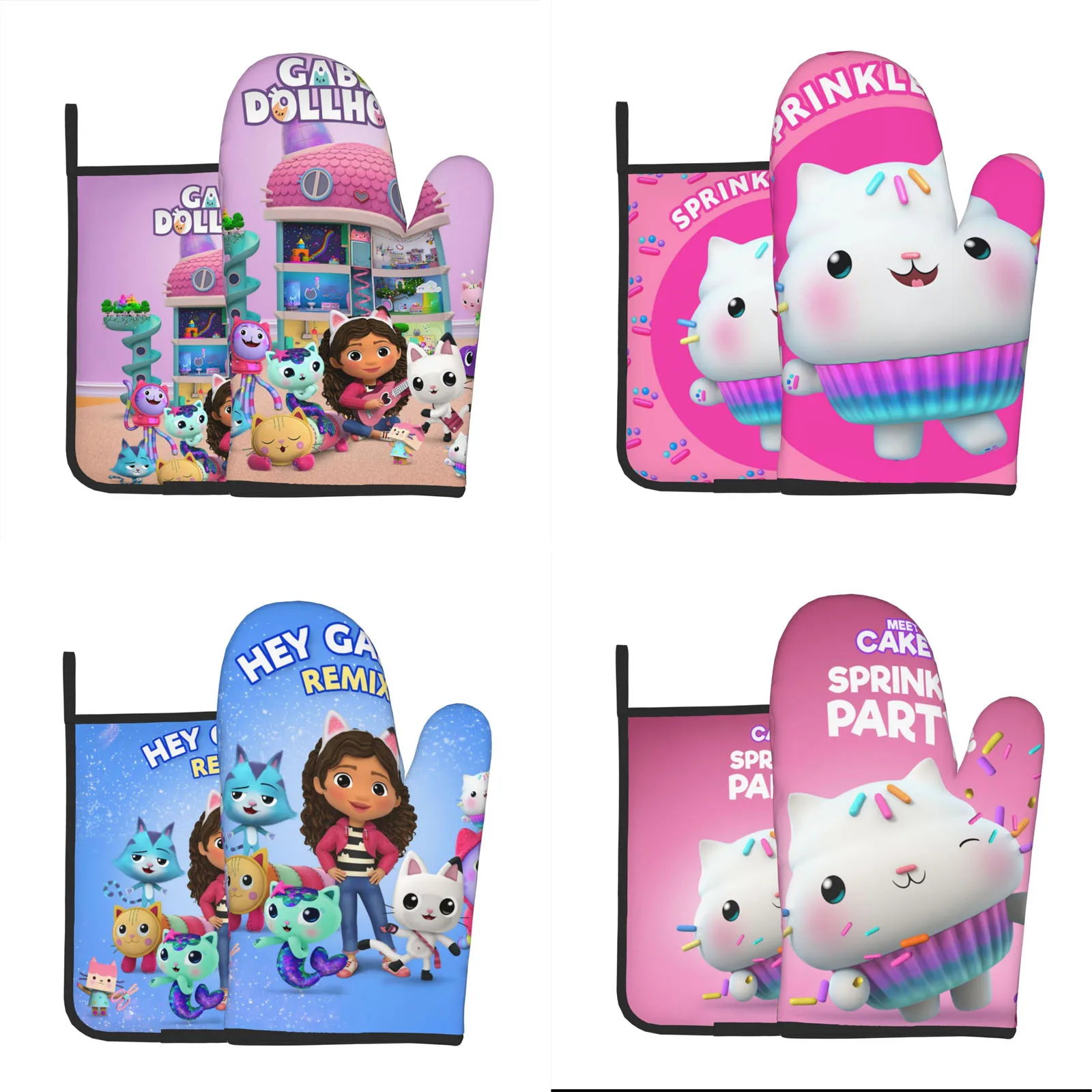 Gabby's Dollhouse Oven Mitts and Pot Holders Sets, Heat Resistant Oven Gloves Cotton Lining Non-Slip Rubber Surface
Gabby's Dollhouse Oven Mitts and Pot Holders Sets, Heat Resistant Oven Gloves Cotton Lining Non-Slip Rubber Surface