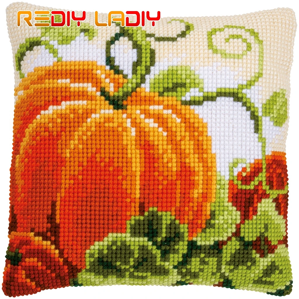 DIY Cross Stitch Cushion Cover Autumn Pumpkins Pillow Case Pre-Printed Canvas Acrylic Thick Yarn Cross-stitch Needlepoint Kits
DIY Cross Stitch Cushion Cover Autumn Pumpkins Pillow Case Pre-Printed Canvas Acrylic Thick Yarn Cross-stitch Needlepoint Kits