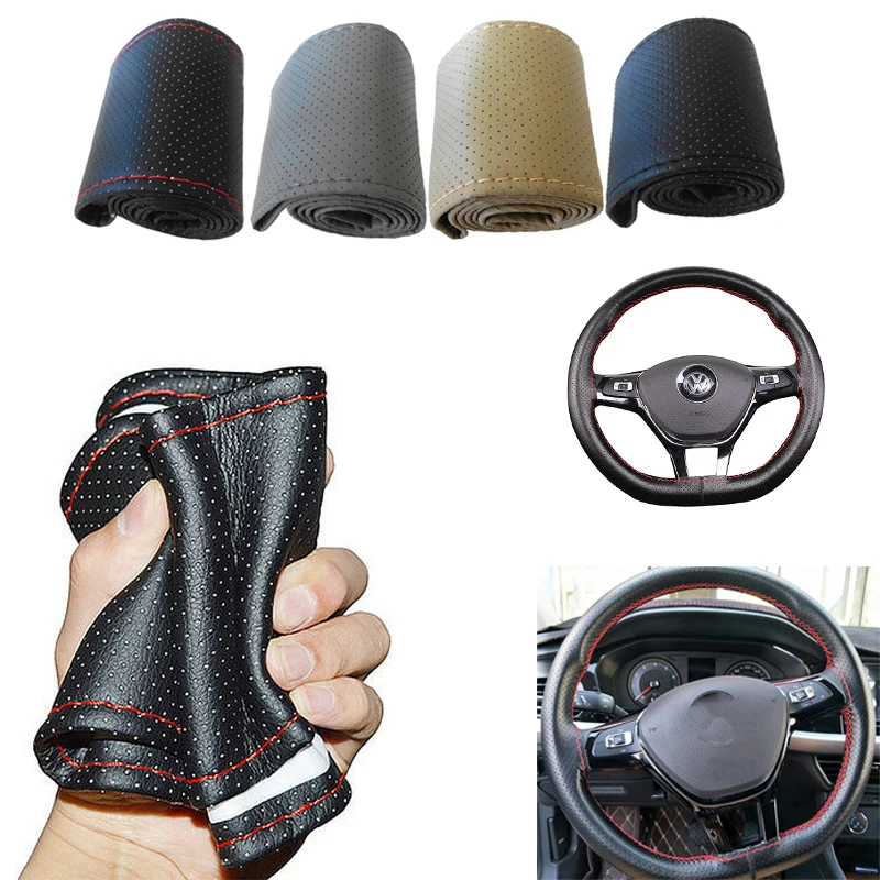 Car steering wheel woven cover soft texture car cover with needle and thread artificial leather car styling cover universal 38cm
Car steering wheel woven cover soft texture car cover with needle and thread artificial leather car styling cover universal 38cm