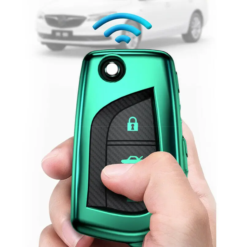 1 Pcs 3 Buttons Carbon Fiber TPU Car Flip Blade Key Fob Case Cover Key Holder Bag For Toyota Camry 2018-2020
1 Pcs 3 Buttons Carbon Fiber TPU Car Flip Blade Key Fob Case Cover Key Holder Bag For Toyota Camry 2018-2020