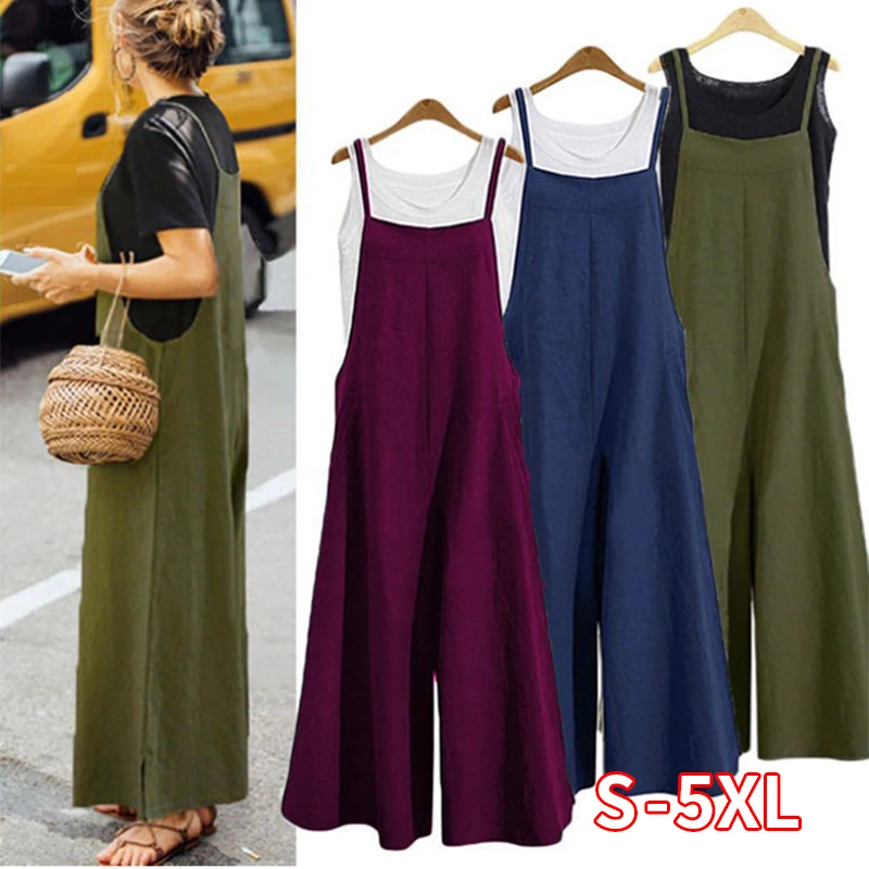 Fashion Womens Ladies Cotton Jumpsuit Summer Strappy Loose Baggy Dungarees Overalls Oversized Jumpsuit Plus Size S-5XL
Fashion Womens Ladies Cotton Jumpsuit Summer Strappy Loose Baggy Dungarees Overalls Oversized Jumpsuit Plus Size S-5XL