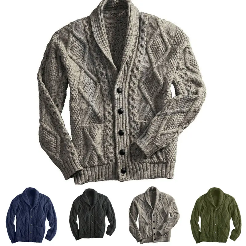 Mens Chunky Collar Cardigan Sweater Buttons Knitted Coat Jacket Warm Knitwear US
Mens Chunky Collar Cardigan Sweater Buttons Knitted Coat Jacket Warm Knitwear US