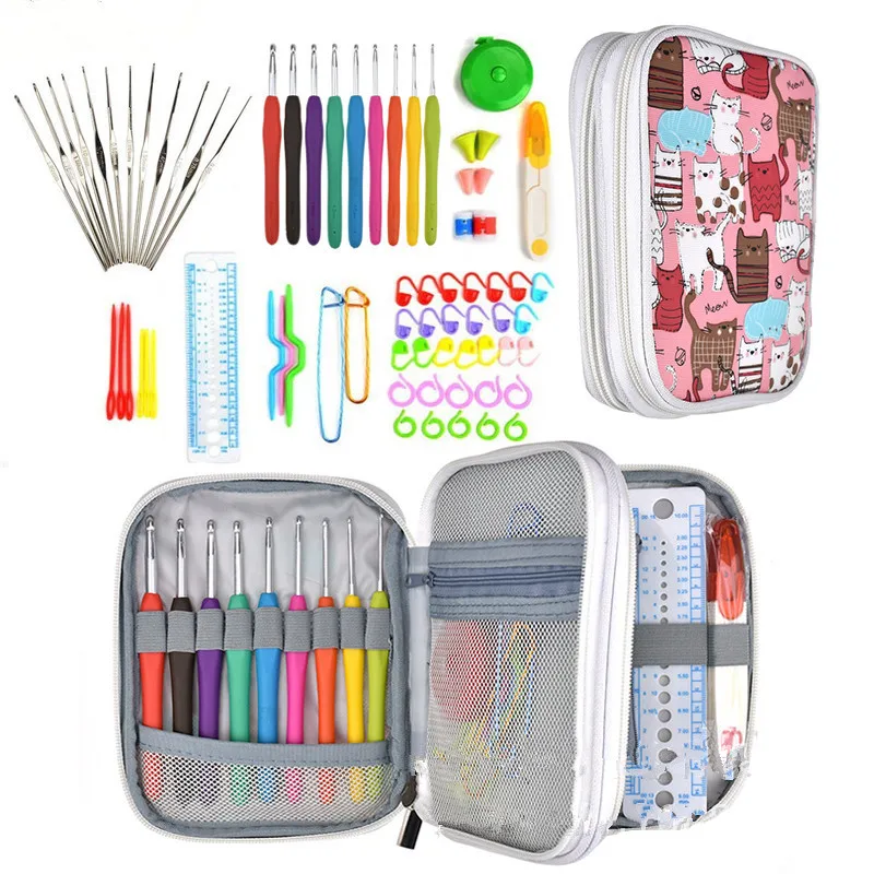 72Pcs Aluminium Crochet Hooks Knit Colorful Crochet Needle Set Sweater Knitting Needls Set DIY Clothes Scarf with Bag
72Pcs Aluminium Crochet Hooks Knit Colorful Crochet Needle Set Sweater Knitting Needls Set DIY Clothes Scarf with Bag