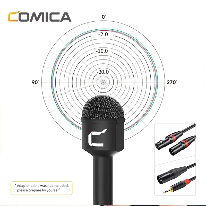 COMICA HRM-C Omnidirectional Dynamic Reporter/Interview Microphone for Canon/Sony/Nikon/Panasonic Camera
COMICA HRM-C Omnidirectional Dynamic Reporter/Interview Microphone for Canon/Sony/Nikon/Panasonic Camera