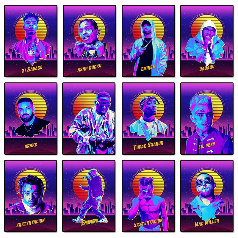 Synthwave Retro 80S The Most Popular Hip-hop Singer Posters 2PAC, Rocky,Travis Scott Rapper Art Canvas Painting Home Wall Decor
Synthwave Retro 80S The Most Popular Hip-hop Singer Posters 2PAC, Rocky,Travis Scott Rapper Art Canvas Painting Home Wall Decor