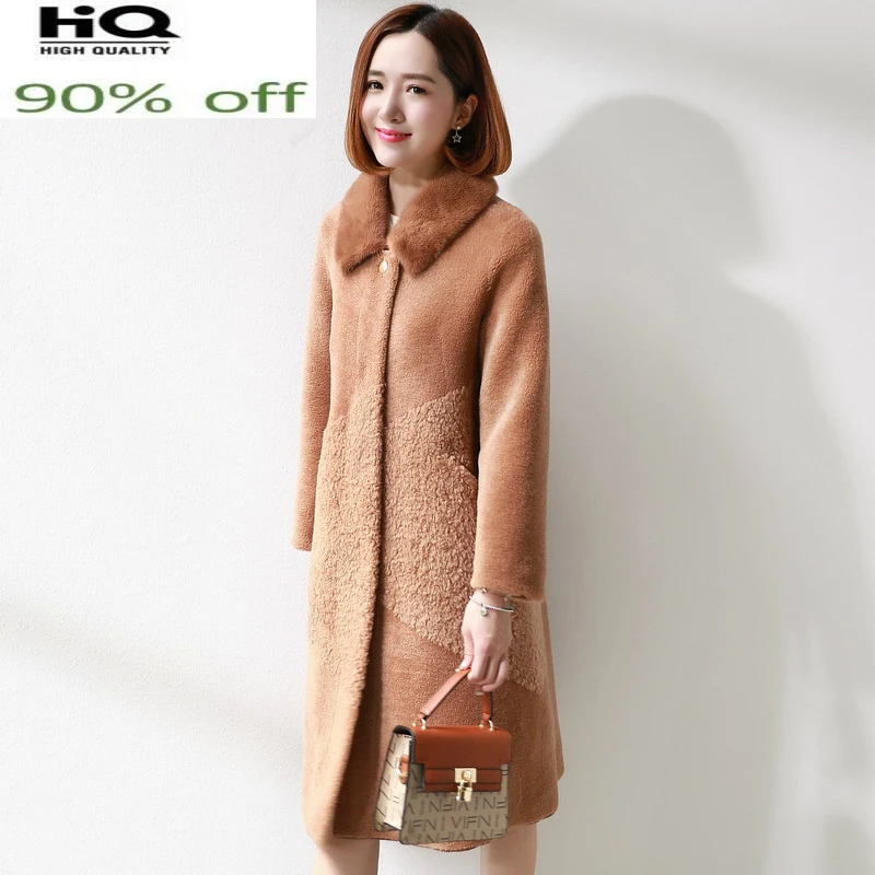 Real Sheep Shearing Fur Coat Female Natural Wool Jackets Women Winter Long Overcoat Spring Mink Fur Collar 2022 LWL1380
Real Sheep Shearing Fur Coat Female Natural Wool Jackets Women Winter Long Overcoat Spring Mink Fur Collar 2022 LWL1380