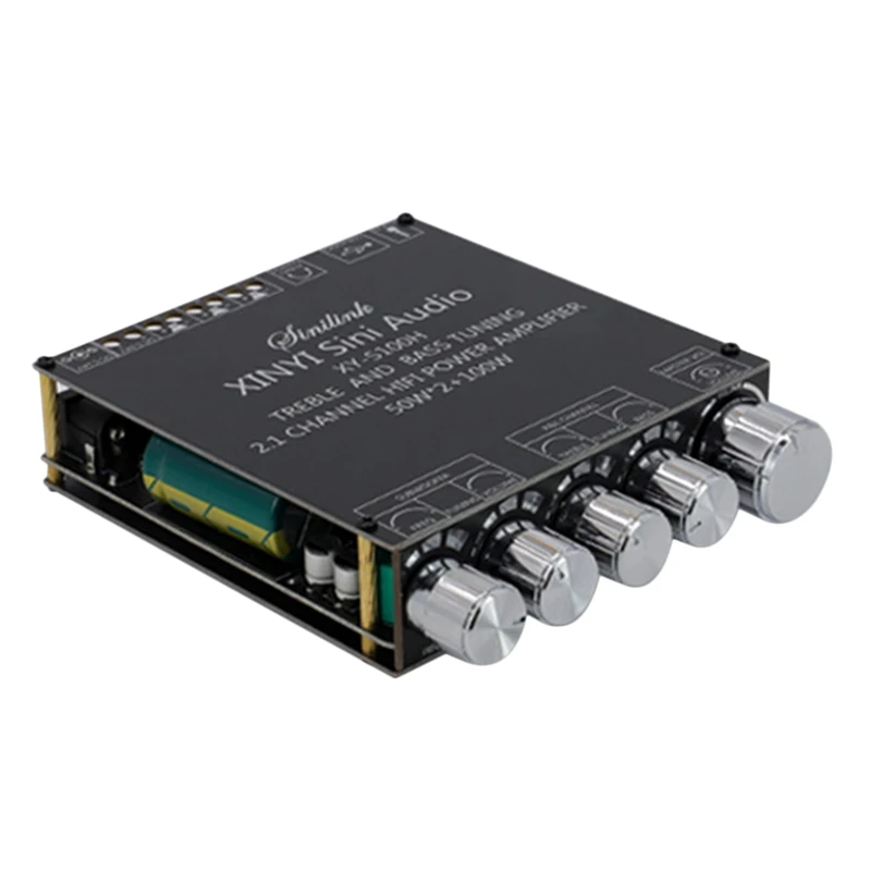 TPA3116D2 Bluetooth 5.0 2.1 Channel Power Audio Stereo Subwoofer Amplifier Board 50WX2+100W Speaker AMP XY-S100H 
TPA3116D2 Bluetooth 5.0 2.1 Channel Power Audio Stereo Subwoofer Amplifier Board 50WX2+100W Speaker AMP XY-S100H