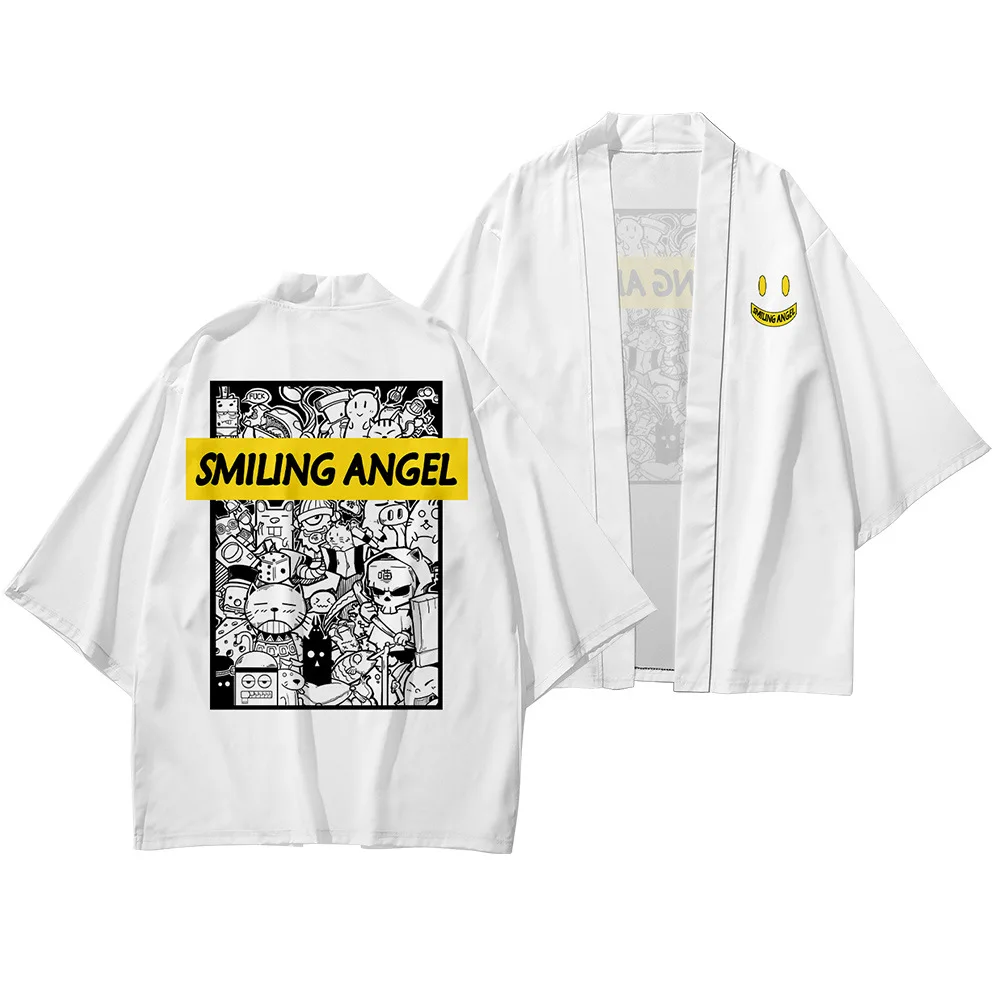 Men Casual Loose White Print Harajuku Japanese Fashion Kimono And Pant Cardigan Haori Obi Asian Samurai Clothes
Men Casual Loose White Print Harajuku Japanese Fashion Kimono And Pant Cardigan Haori Obi Asian Samurai Clothes