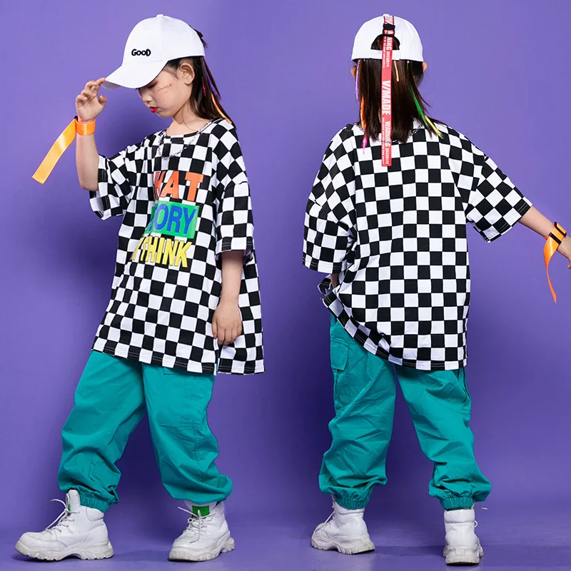 Kid Cool Hip Hop Clothing Checkered Oversized T Shirt Top Streetwear Tactical Cargo Pants for Girls Boys Dance Costume Clothes
Kid Cool Hip Hop Clothing Checkered Oversized T Shirt Top Streetwear Tactical Cargo Pants for Girls Boys Dance Costume Clothes