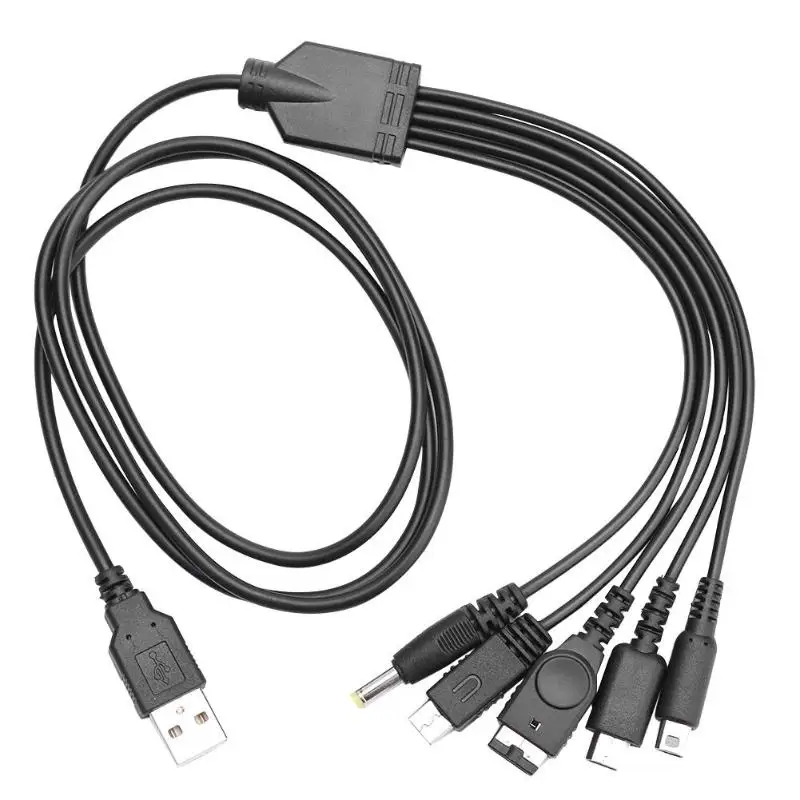 Зарядный USB-кабель 5 в 1 для Nintendo NEW 3DS XL NDS Lite NDSI LL WII U зарядное устройство GBA Sony PSP 1000/